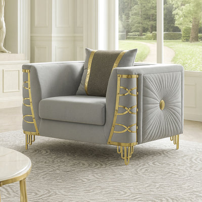 Contessa Modern Fabric Accent Chair In Grey