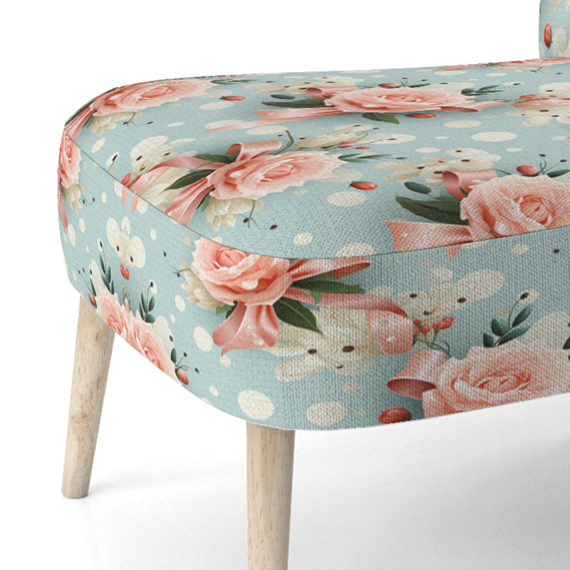 Chaise d'appoint rembourrée rose et rose