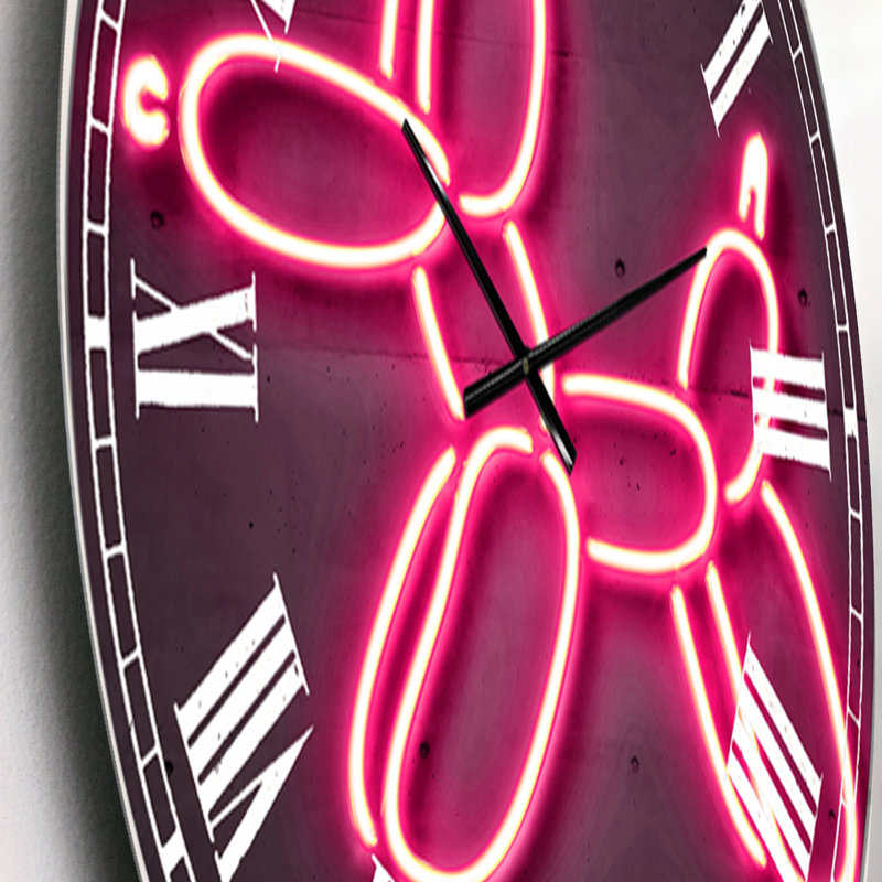 Chien ballon - horloge ronde abstraite en métal, Petit