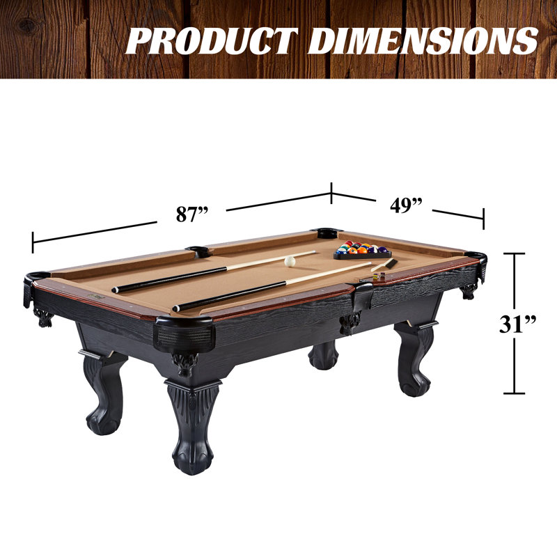 Table de billard avec accessoires de jeu Belmont par Barrington Billiards, 7,42 pi