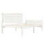 Lit plateforme simple en bois massif blanc avec tête de lit