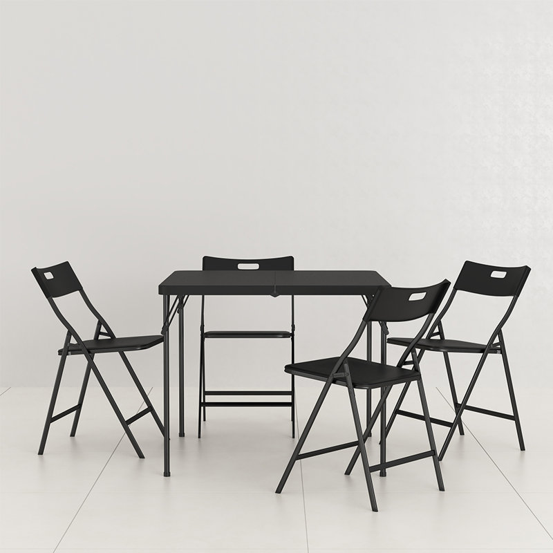 Ensemble de table pliante et de chaises portatives 5 pièces pour l'intérieur et l'extérieur