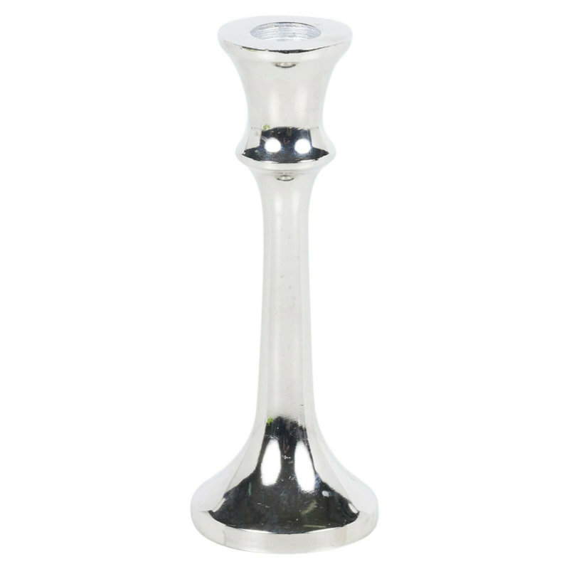 Metal Tabletop Candlestick, 16cm H x 6cm W x 6cm D