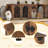 63" Dog Crate Furniture for 2 Dogs,XL Wooden Dog Cage with Divider & Cushion for Medium Large Dogs-221329092