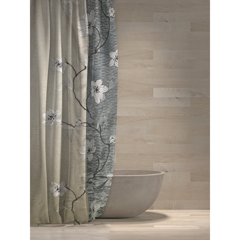 Rideau de douche Magnolia, H 72 po x l 72 po, Gris