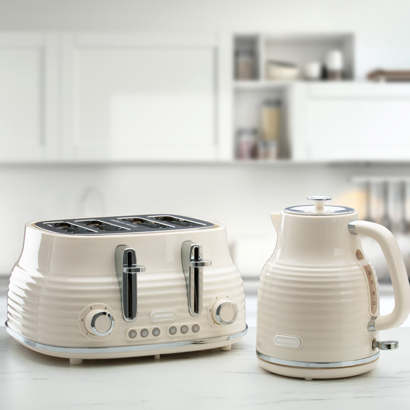 Daewoo 1.7L Plastic Electric Kettle, Cream