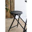 Table d'appoint en fer noir avec deux sièges, 61,55 x 24 x 32,3 po, option de décoration intérieure élégante et industrielle