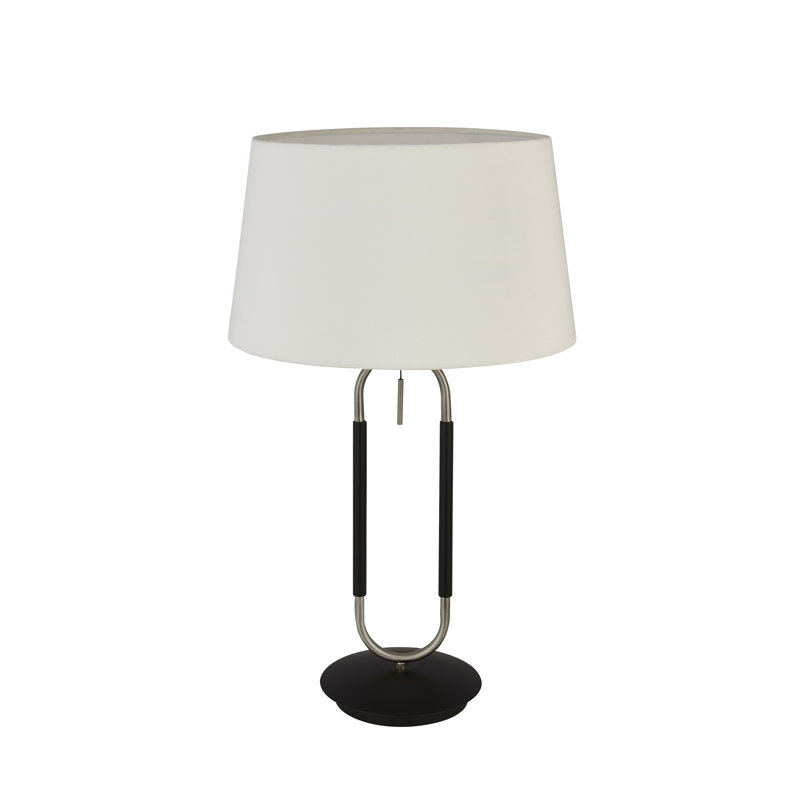 Romona Metal Table Lamp, Silver, White