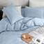 Housse de couette pour grand lit bleu, mélange de coton doux, coutures respirantes et renforcées pour la longévité, boulochage après le lavage, convient à différentes tailles de lit, taille de teinture sécuritaire, propriétés de peau, confortable,