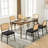 Modern Upholstered Faux Leather Side Dining Chair with Cane Rattan Back-753274499-753274508