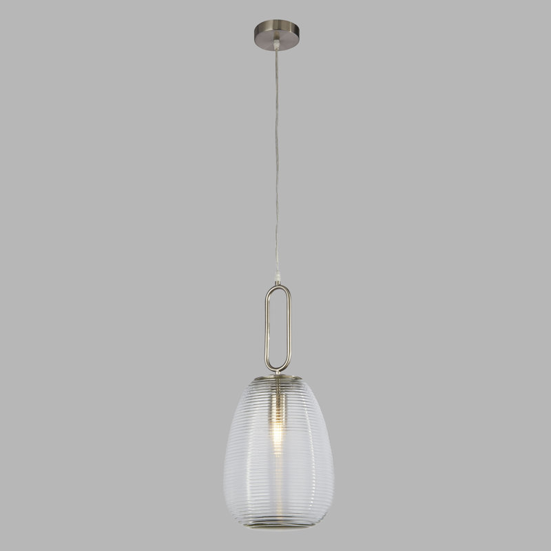 Giorgia 1-Light Single Chandelier, Satin Nickel, Clear