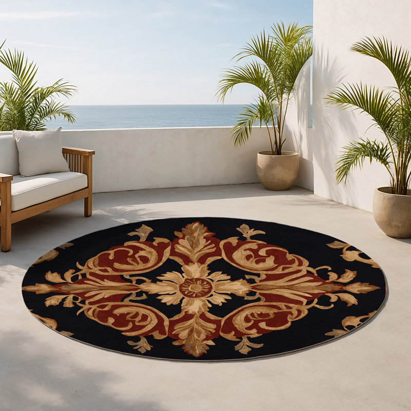 Tapis intérieur et extérieur Ancient Grace, Rond 5 pi