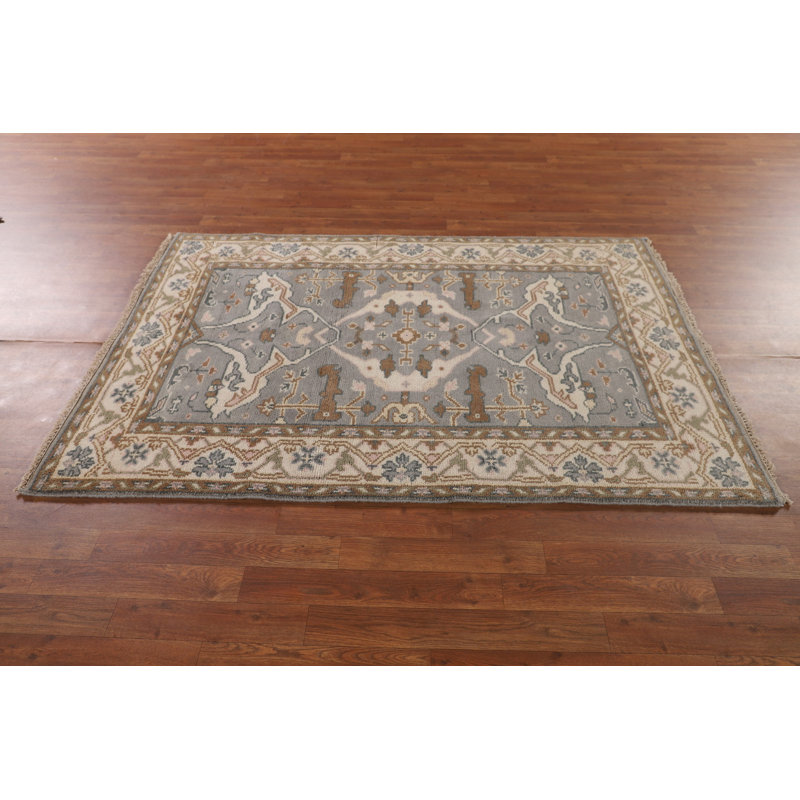 Tapis indien entièrement fait à la main Oushak 4 x 6