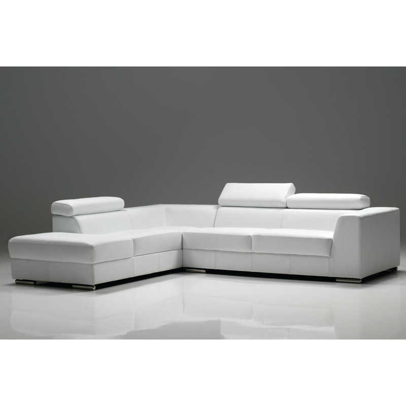 Icon Upholstered L-Shaped Sectional, Black Leather Match, Right Hand Facing