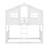 Twin Over Twin House Bunk Bed For Kids, Wood Bunk Beds With Roof, Windows, Window Box And Small Door, Floor Bunk Beds With Ladder