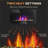 Electric Wall-Mounted Fireplace 28.5" 1500W with Flame Effect, 7 Color Lights | Black | Tempered Glass