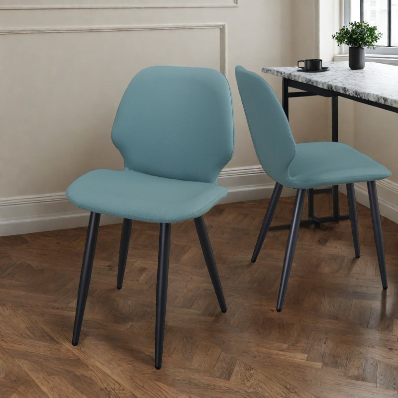 Chaises de salle à manger modernes et vertes, cuir PU, pieds en métal, utilisation polyvalente
