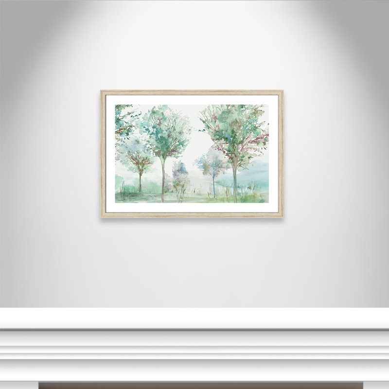 Paysage délicat - Art encadré autoportant, H 26 po x l 36 po x P 1,25 po, Cadre beige