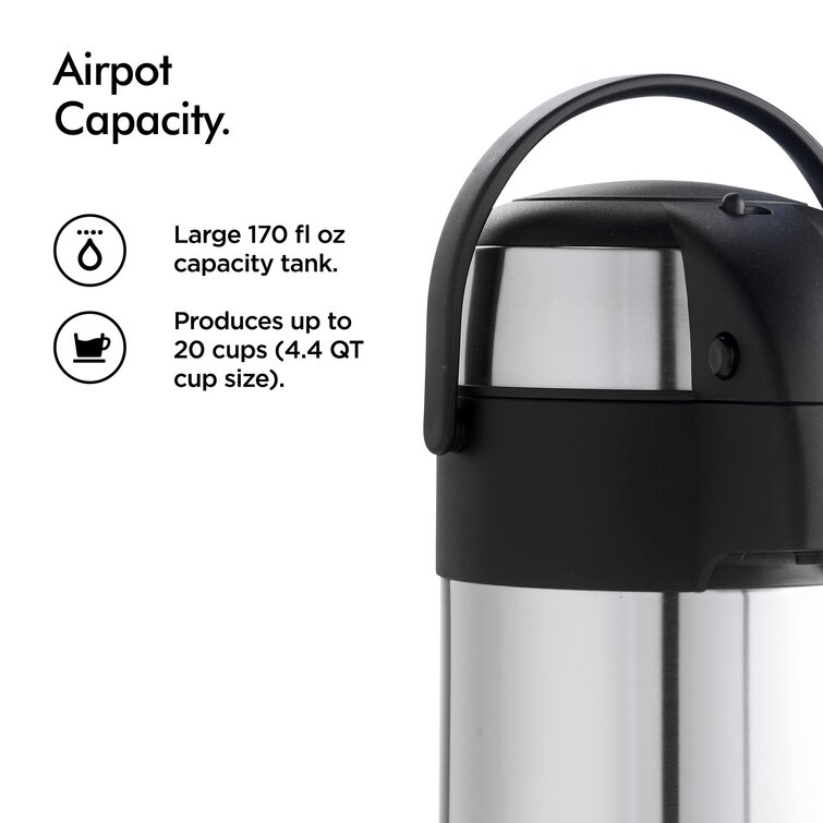 Zojirushi Air Pot Stainless Steel Beverage Dispenser, Stainless Steel, 128 oz