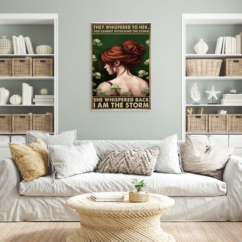 «Woman I Am The Storm», reproduction d'art graphique sur toile tendue, H 14 po x l 11 po x P 1,25 po