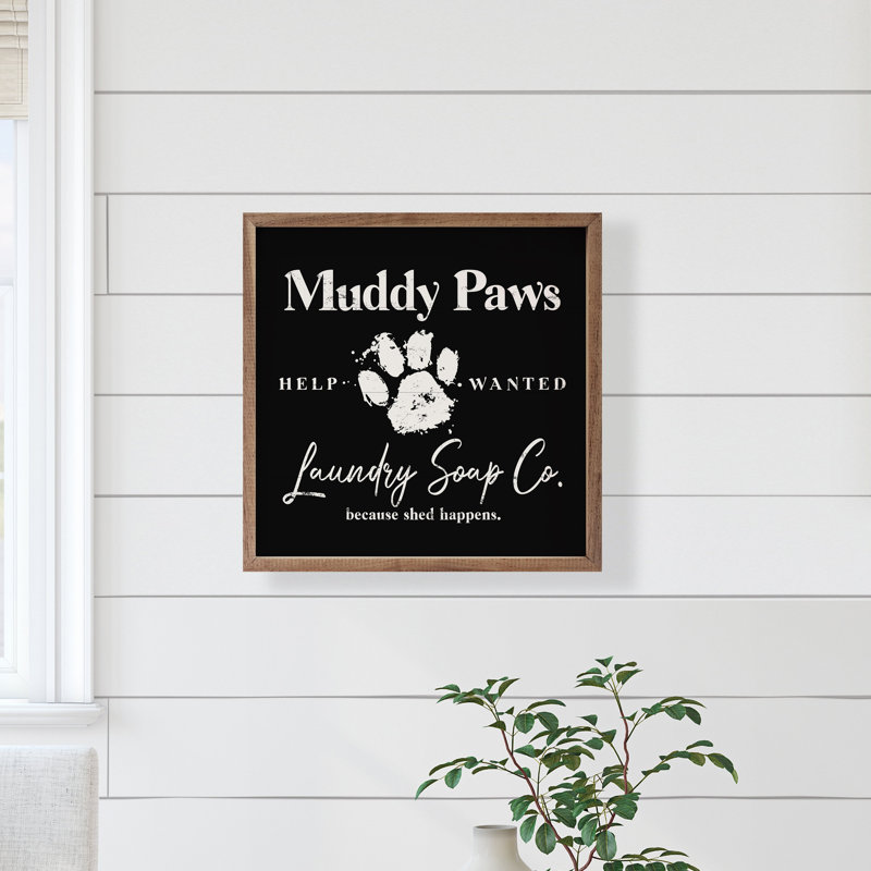 Muddy Paws - noir, 4" H x 4" W