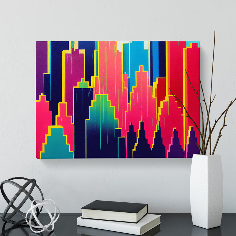 Daring Skyscraper Skyline - Wrapped Canvas Print, 35cm H x 50cm W x 3cm D