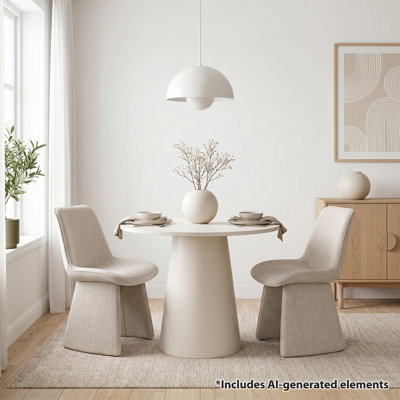 Ensemble de salle à manger à piédestal 3 pièces avec chaises rembourrées