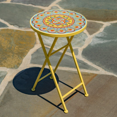23in. Tall Palermo Mosaic Round Folding Plant Stand