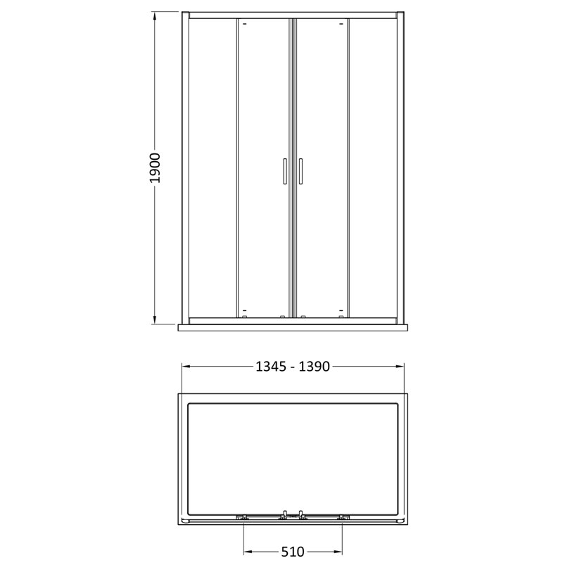 Rene 1900 x 1400mm Double Sliding Shower Door