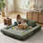 Frameless Boneless Sofa‑Bed Split‑Back Convertible Queen‑Size Sleeper Compressed Chenille Foam Couch No Assembly-584228867