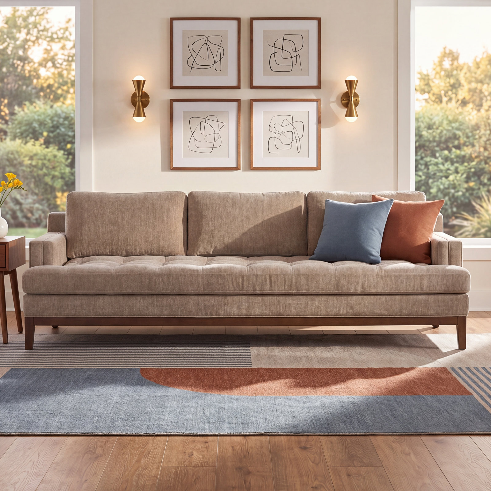 Vernon 99" Upholstered Sofa, Taupe Brown