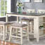 Table de salle à manger à hauteur de comptoir moderne moderne 1pc avec tablettes de rangement