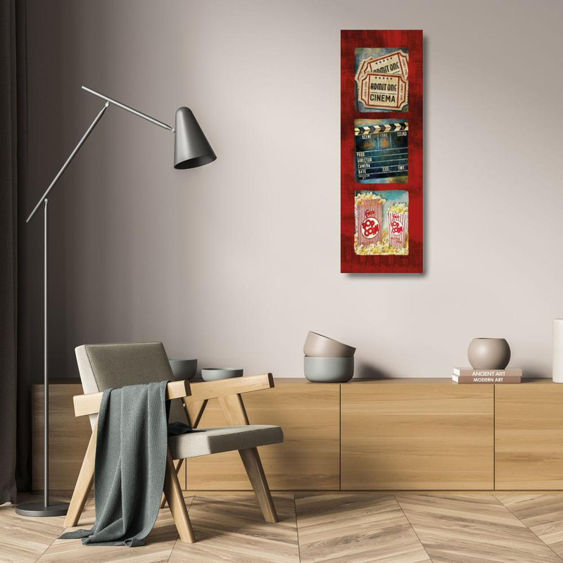 Art sur toile tendue par Red Barrel Studio® par Mollie B., Admit One Movie, H 24 po x l 11 po
