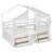 HearthHill Full Size Loft Bed with Roof, Windows, 4 Storage Drawers, Pine Wood, Safety Guardrails, and Ladder-115675291