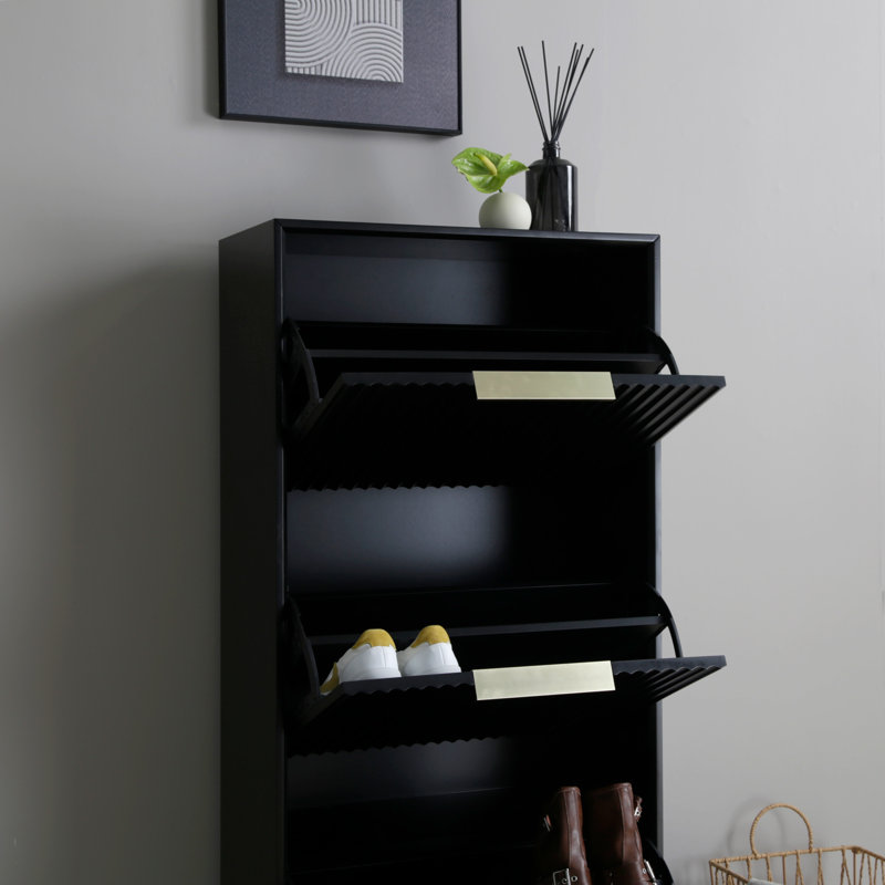 12 Pair Shoe Rack, Black