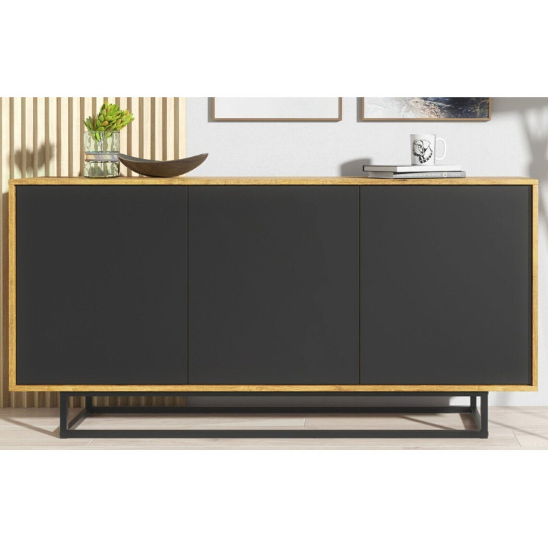 Erentraud 160cm Sideboard, Oak/Black