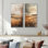 Windy Prairie Leaves In The American Prairies I - Art mural floral 2 pièces