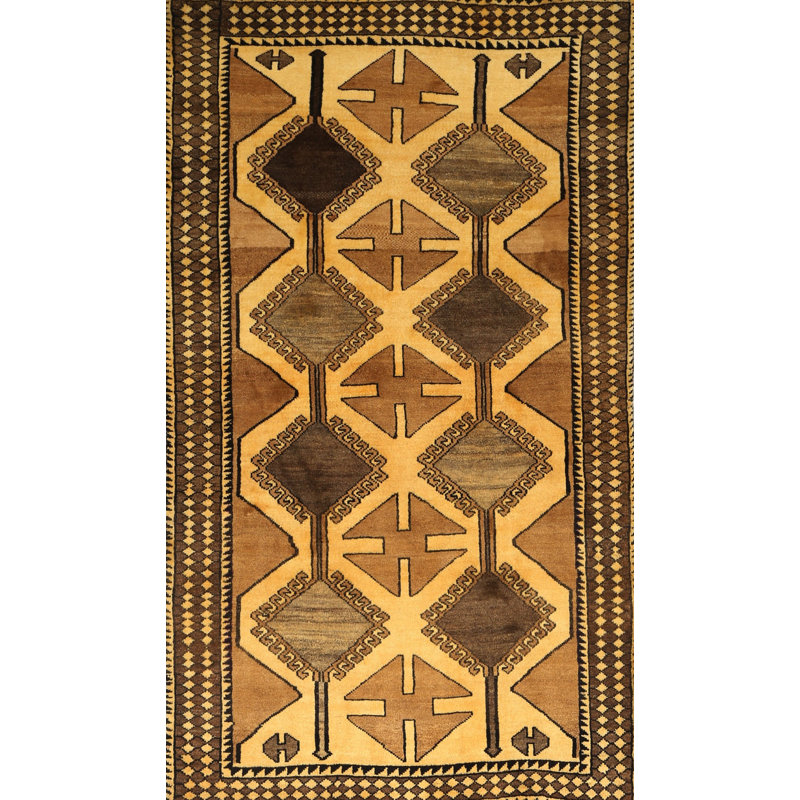 Tapis traditionnel doré / gris Safra, Rectangle 7 pi x 9 pi
