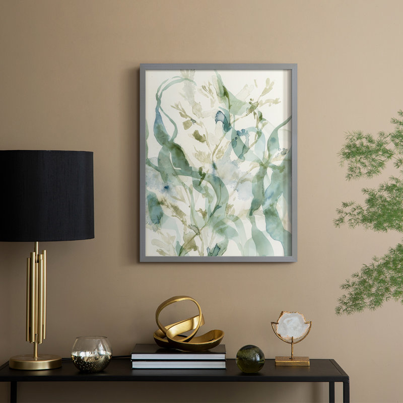 Underwater Botany II, reproduction encadrée - bois massif, H 30 po x l 24 po, Gris
