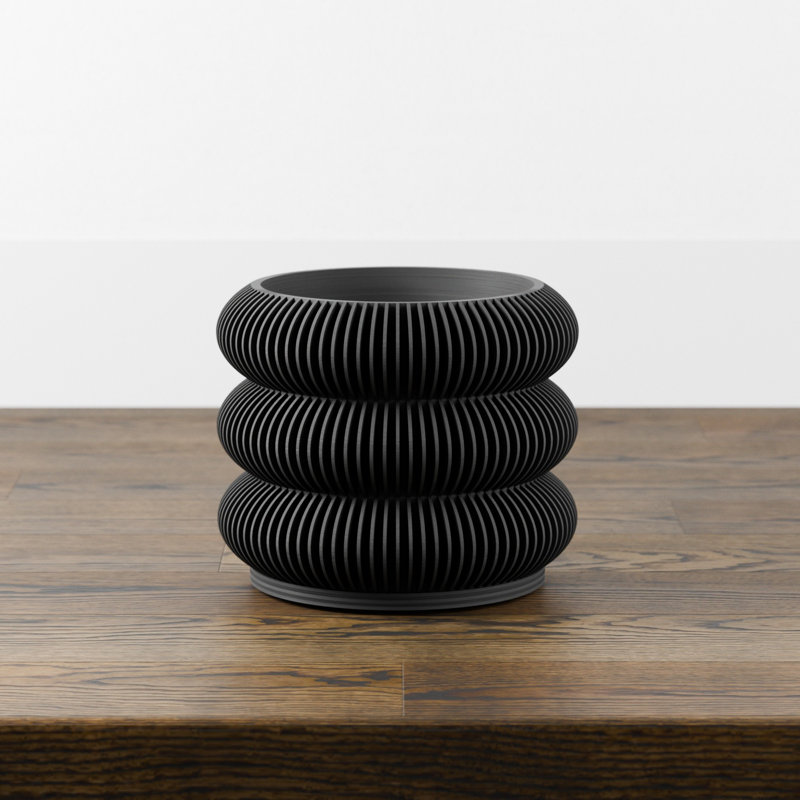 8 po Jardinière Triple Bubbles, 6 po, Nuit noire