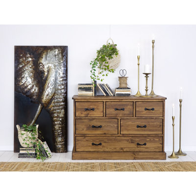 Broussard Solid Wood 122 cm W Chest of 6 Drawers