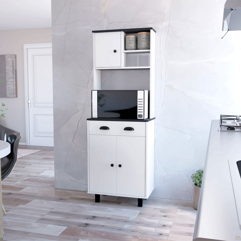 Kitchen Pantry, White/Black