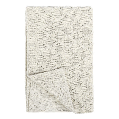 Kosas Home Porter 100% Cotton 50"X70" Throw, Ivory