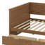 Lit de jour simple en bois avec 2 tiroirs et garde-corps rustique-102240170