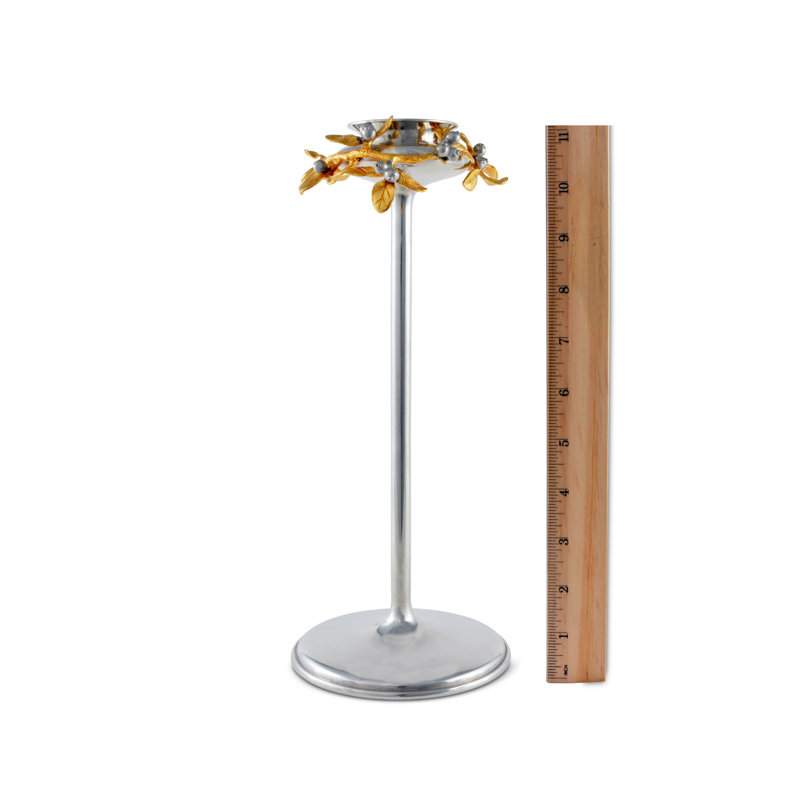 Bougeoir de table en étain majestueux, H 12 po x l 6 po x P 6 po