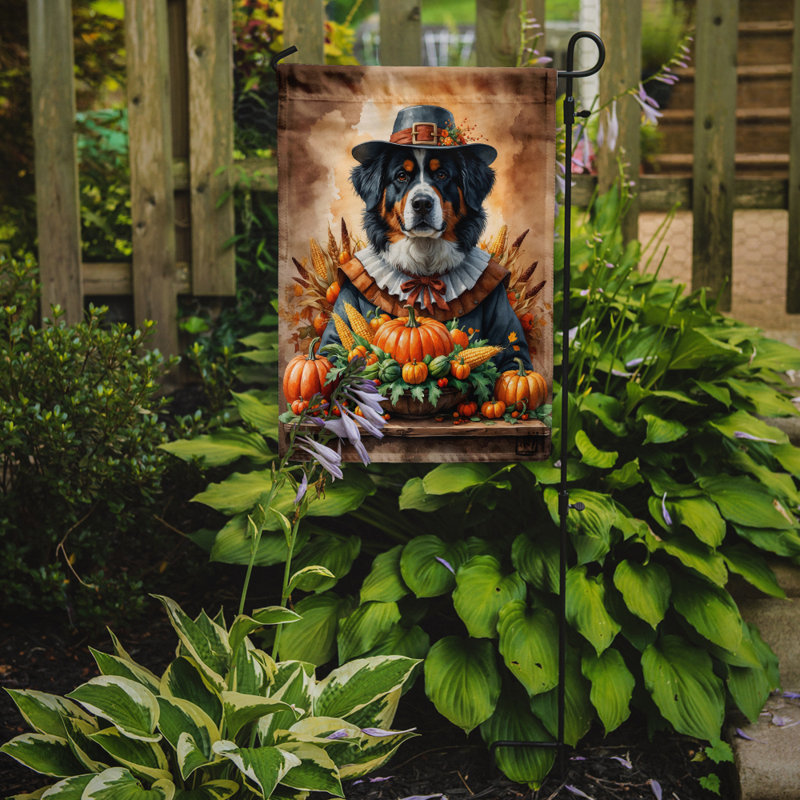 Thanksgiving Garden Flag, Bernese Mountain Dog