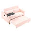 Charmant velours côtelé rose : design coulissant, plateau amovible, ports pour une chambre à coucher élégante et raffinée.