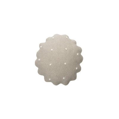 Biscuit Abstract Circular Cushion
