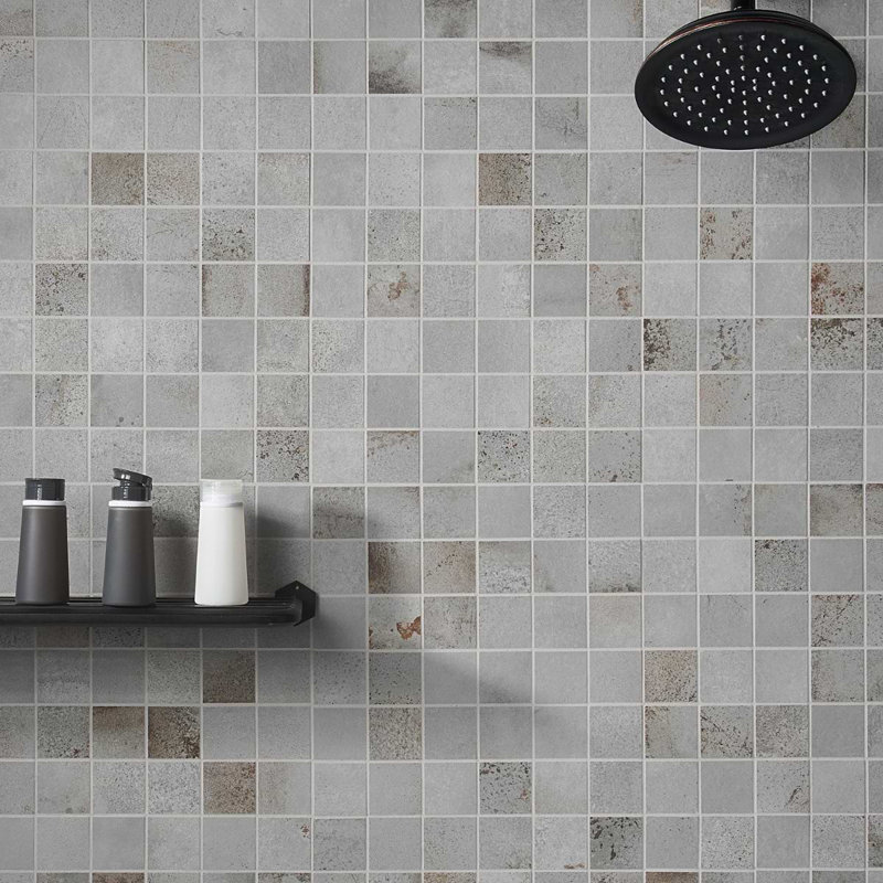 Angela Harris Flatiron 12x12 Matte Metal Look Porcelain Tile, Gray