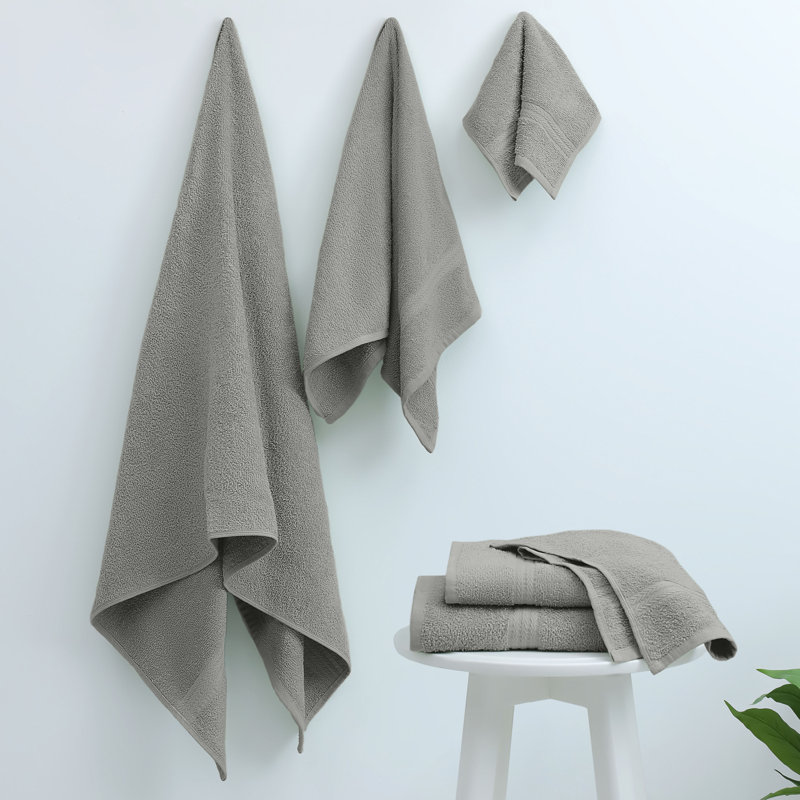Martex Easy Living The Everyday Towel 6 Piece Set 6 - Piece 100% Cotton Multi-Size Set Guest Room Case Pack, Gray